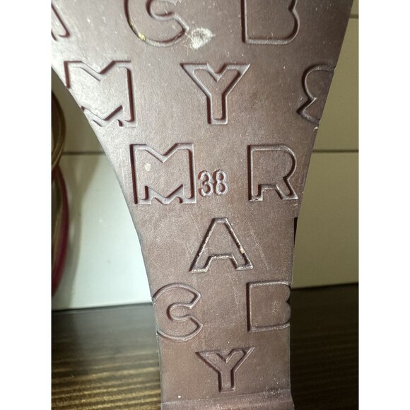 *RARE* Marc by Marc Jacobs Wedge Platform‎ Pink Red Strappy Sandals Heels 8 - Picture 13 of 14